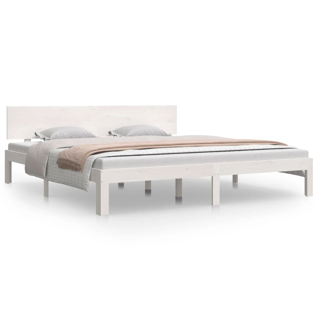 vidaXL Bed Frame without Mattress White 180x200 cm Super King Size