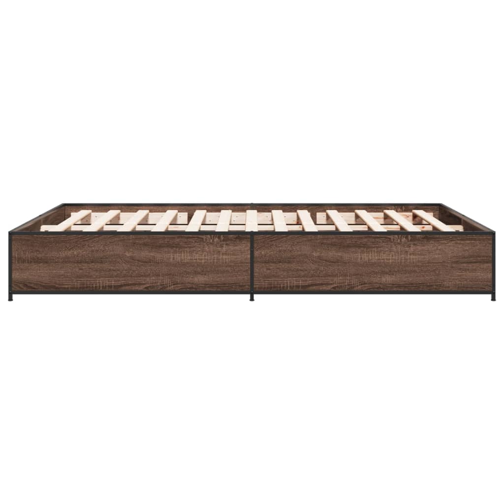 vidaXL Bed Frame without Mattress Brown Oak 135x190 cm Double