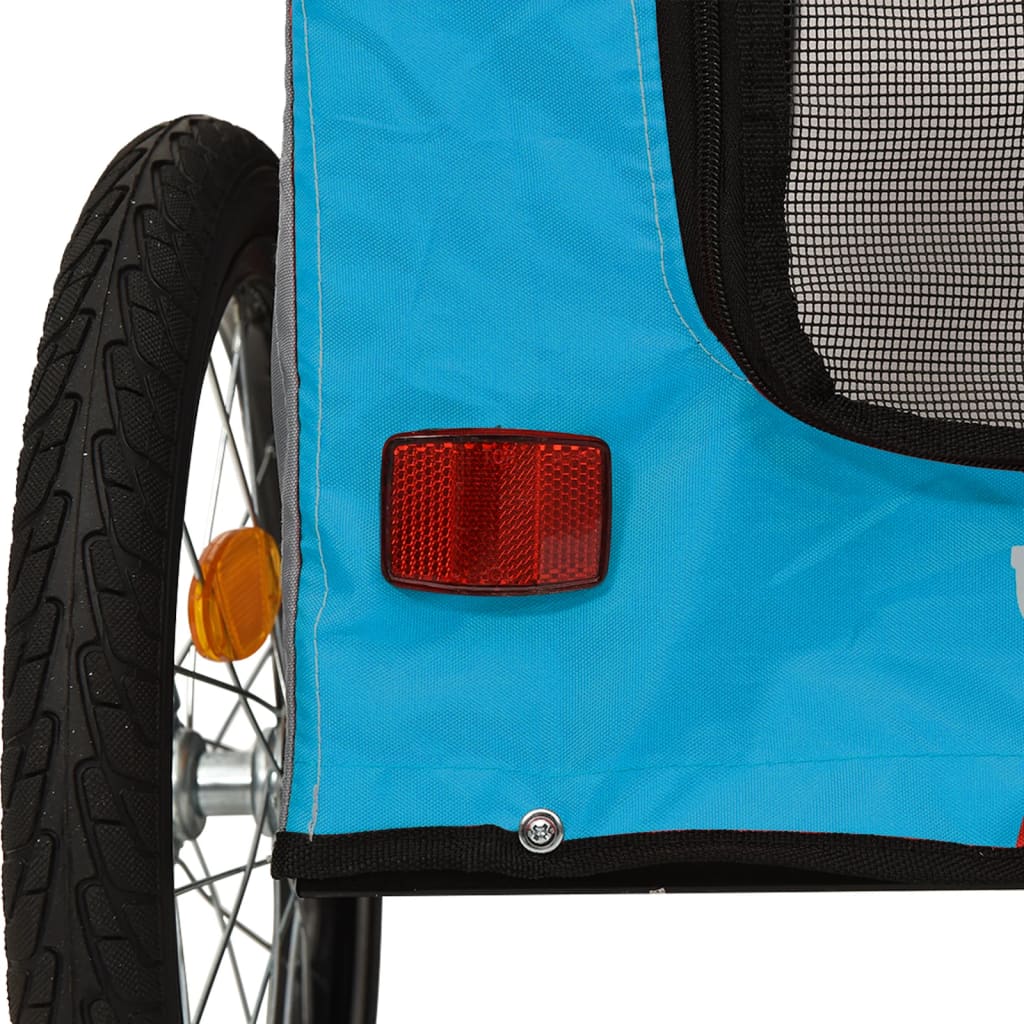 vidaXL Pet Bike Trailer Blue and Grey Oxford Fabric and Iron