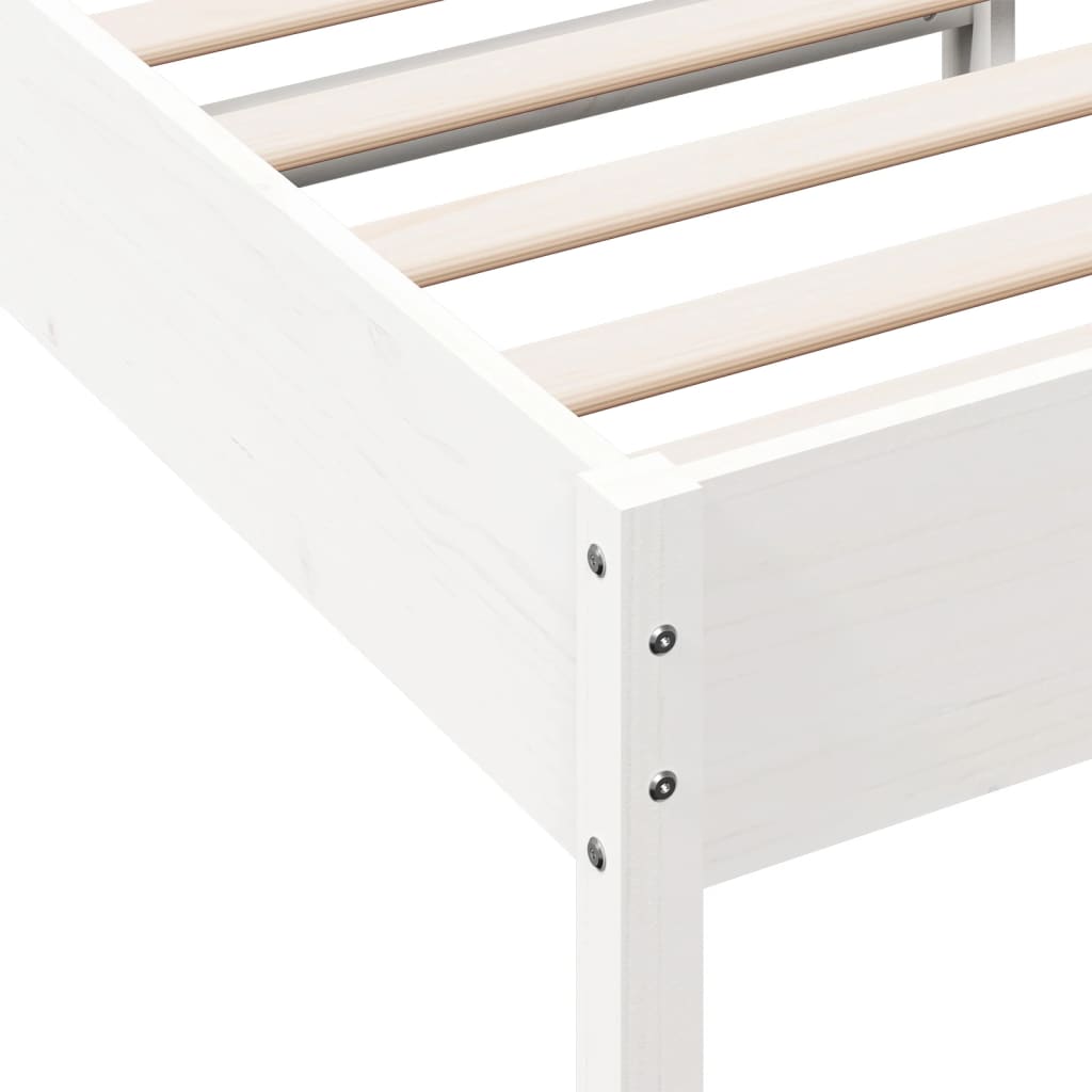 vidaXL Bed Frame without Mattress White 90x190 cm Single Solid Wood Pine