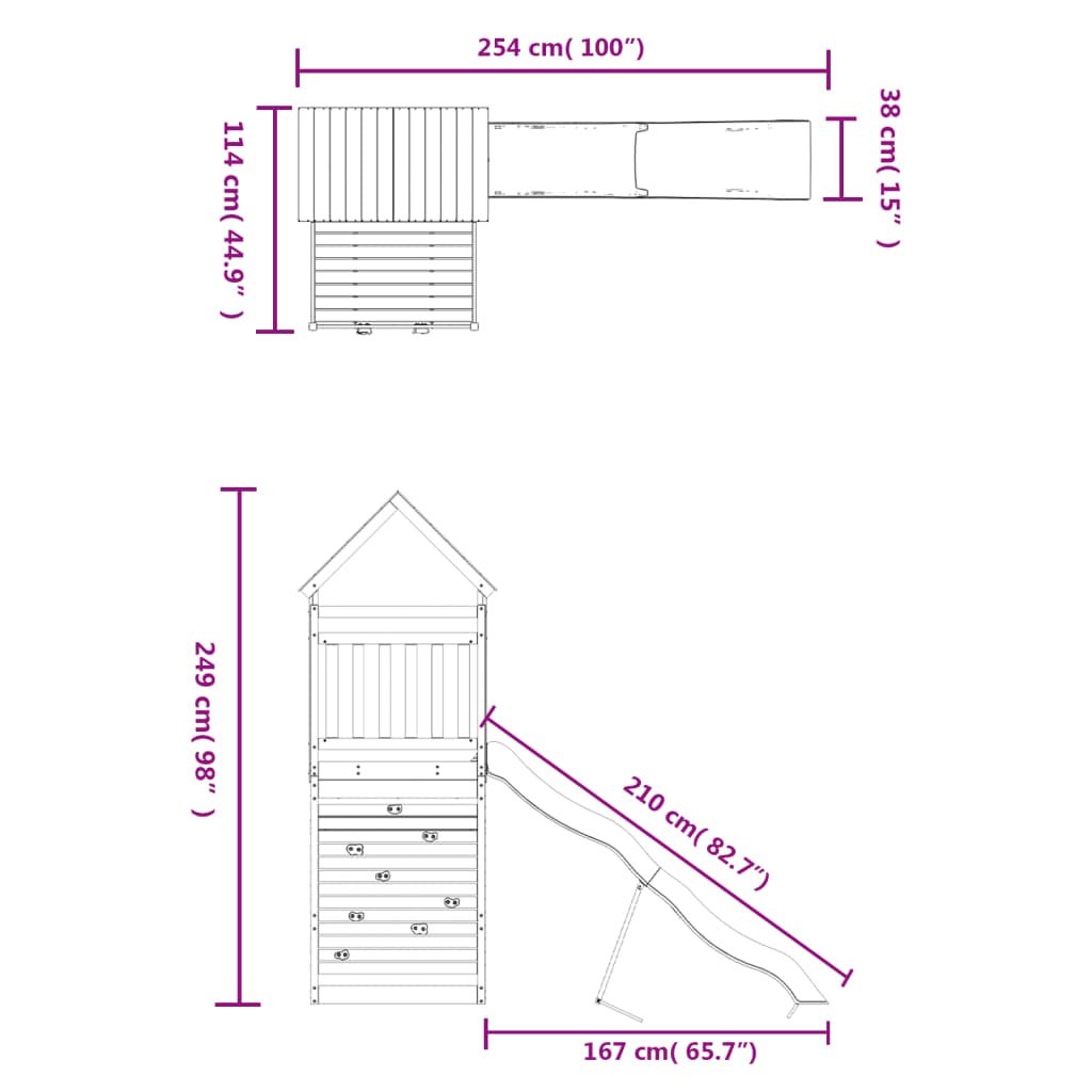 vidaXL Outdoor Playset Solid Wood Douglas