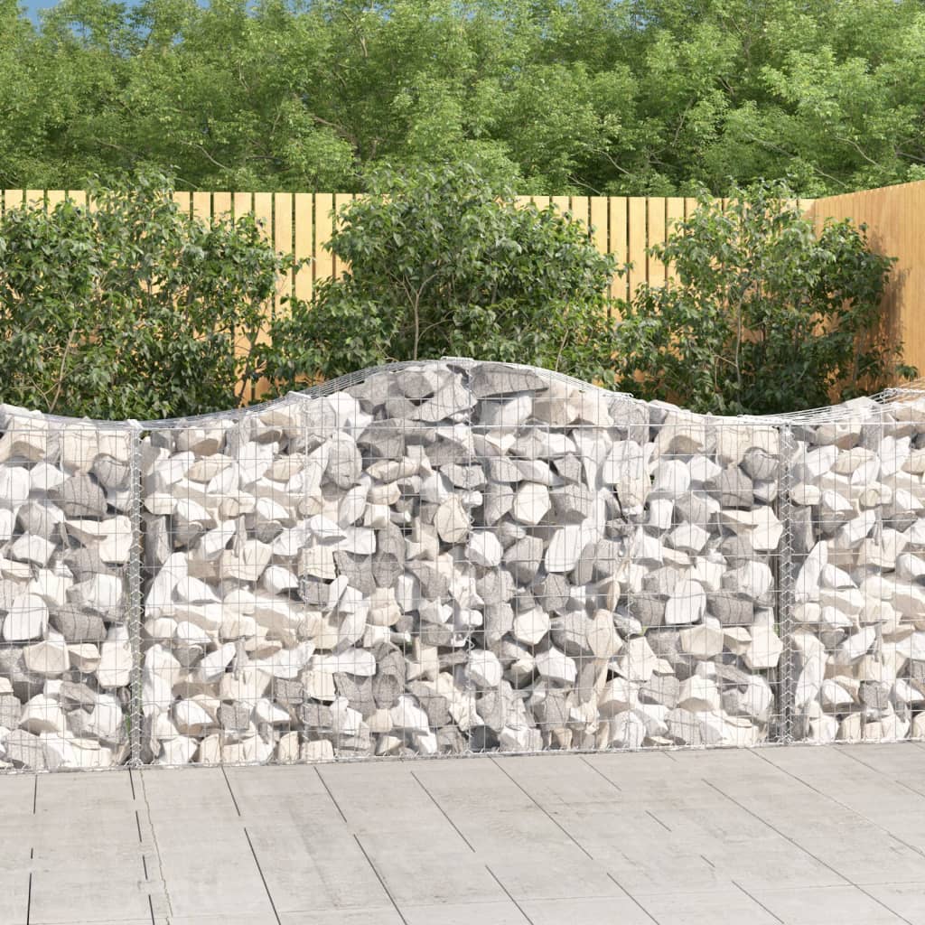 vidaXL Arched Gabion Baskets 6 pcs 200x50x100/120 cm Galvanised Iron