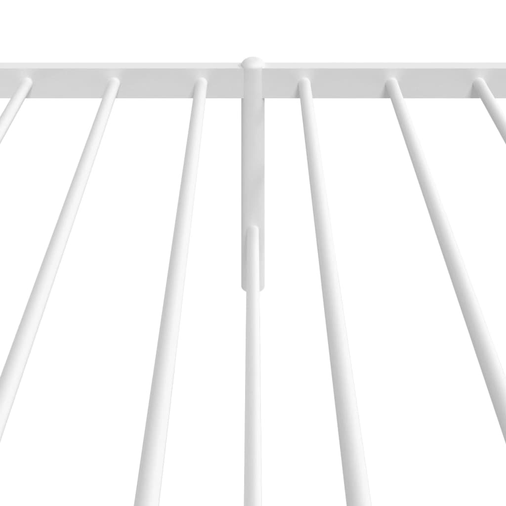 vidaXL Metal Bed Frame without Mattress with Headboard White 100x200 cm