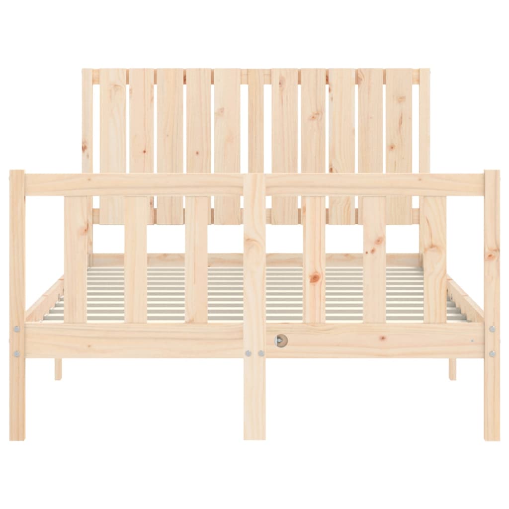 vidaXL Bed Frame without Mattress Small Double Solid Wood Pine