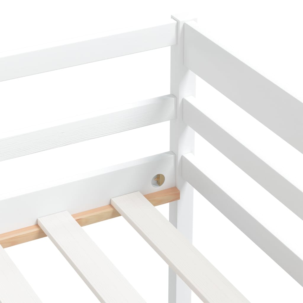 vidaXL Bed Frame without Mattress White Solid Pinewood 90x200 cm