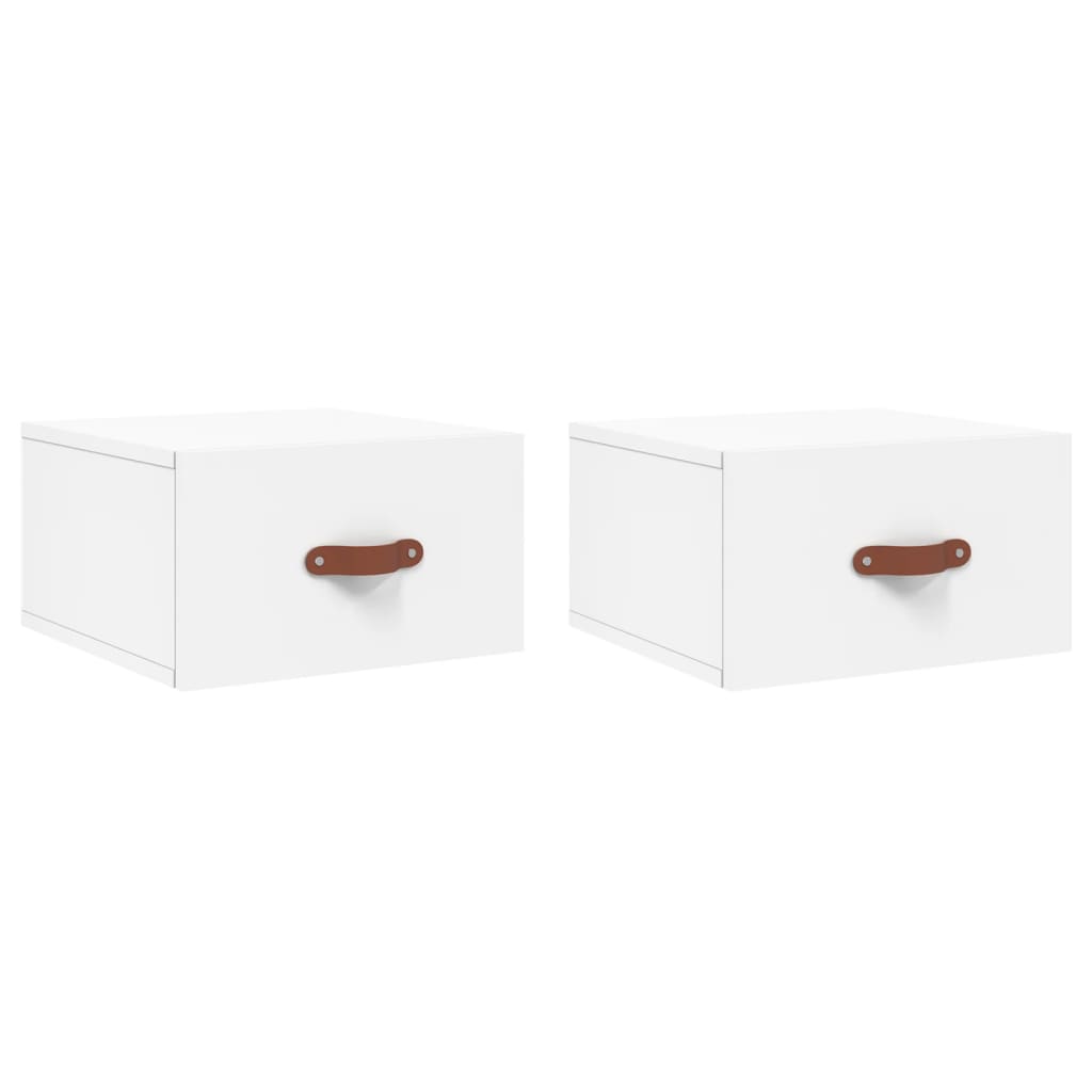 vidaXL Wall-mounted Bedside Cabinets 2 pcs White 35x35x20 cm