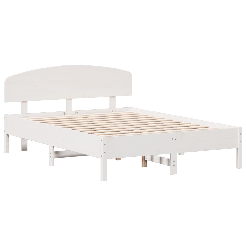 vidaXL Bed Frame without Mattress White 120x190 cm Small Double Solid Wood Pine