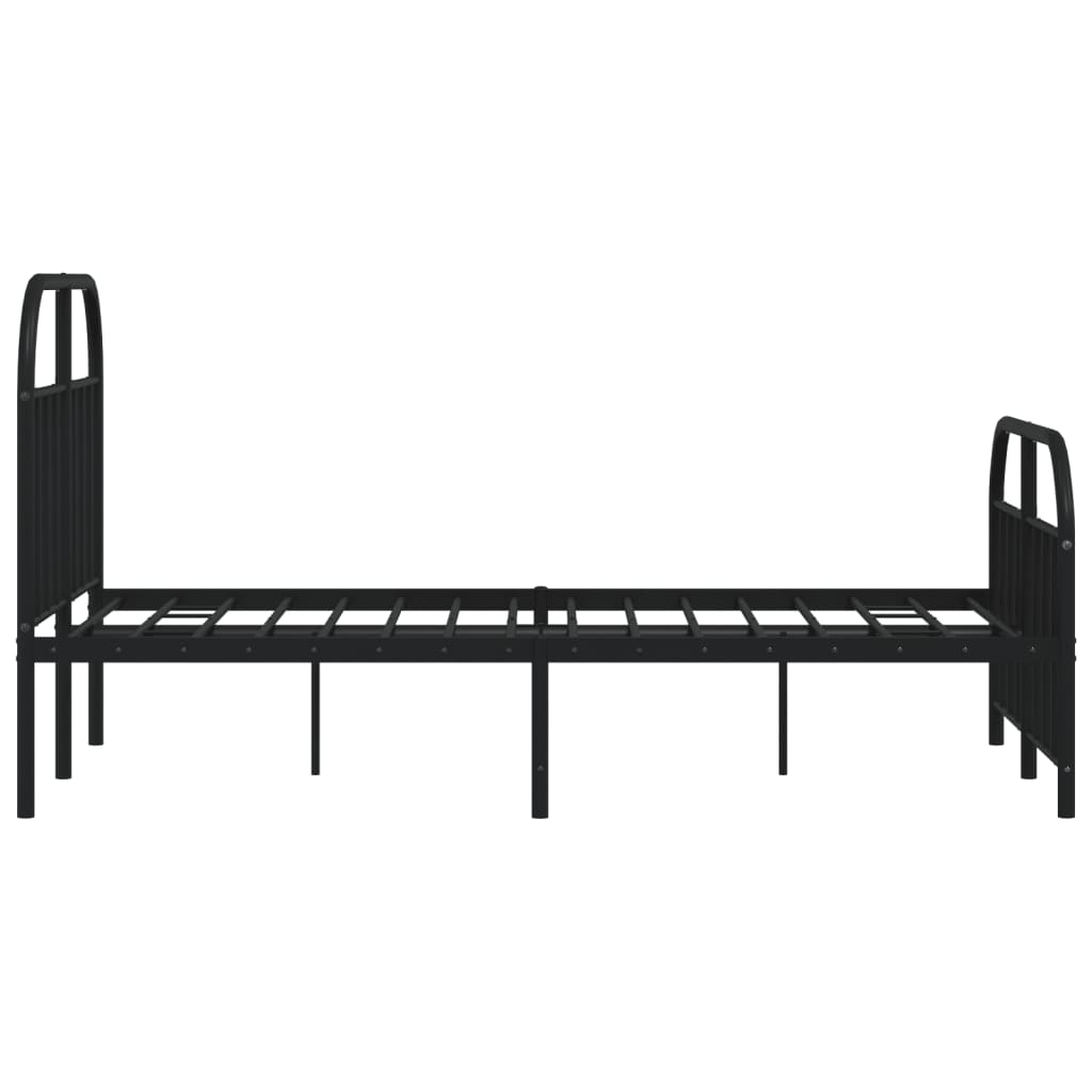 vidaXL Metal Bed Frame without Mattress with Footboard Black 120x200 cm