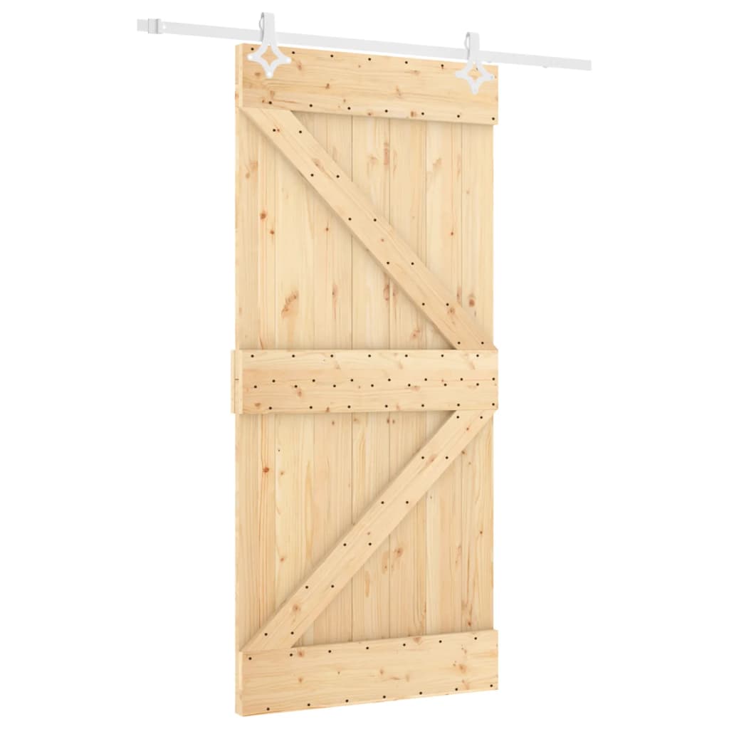 vidaXL Sliding Door with Hardware Set 100x210 cm Solid Wood Pine