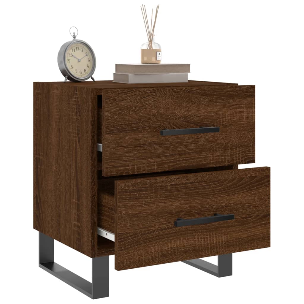 vidaXL Bedside Cabinet Brown Oak 40x35x47.5 cm Engineered Wood