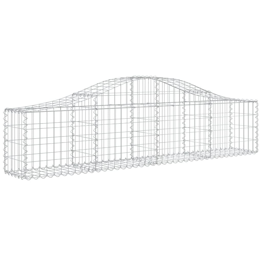 vidaXL Arched Gabion Baskets 15 pcs 200x30x40/60 cm Galvanised Iron