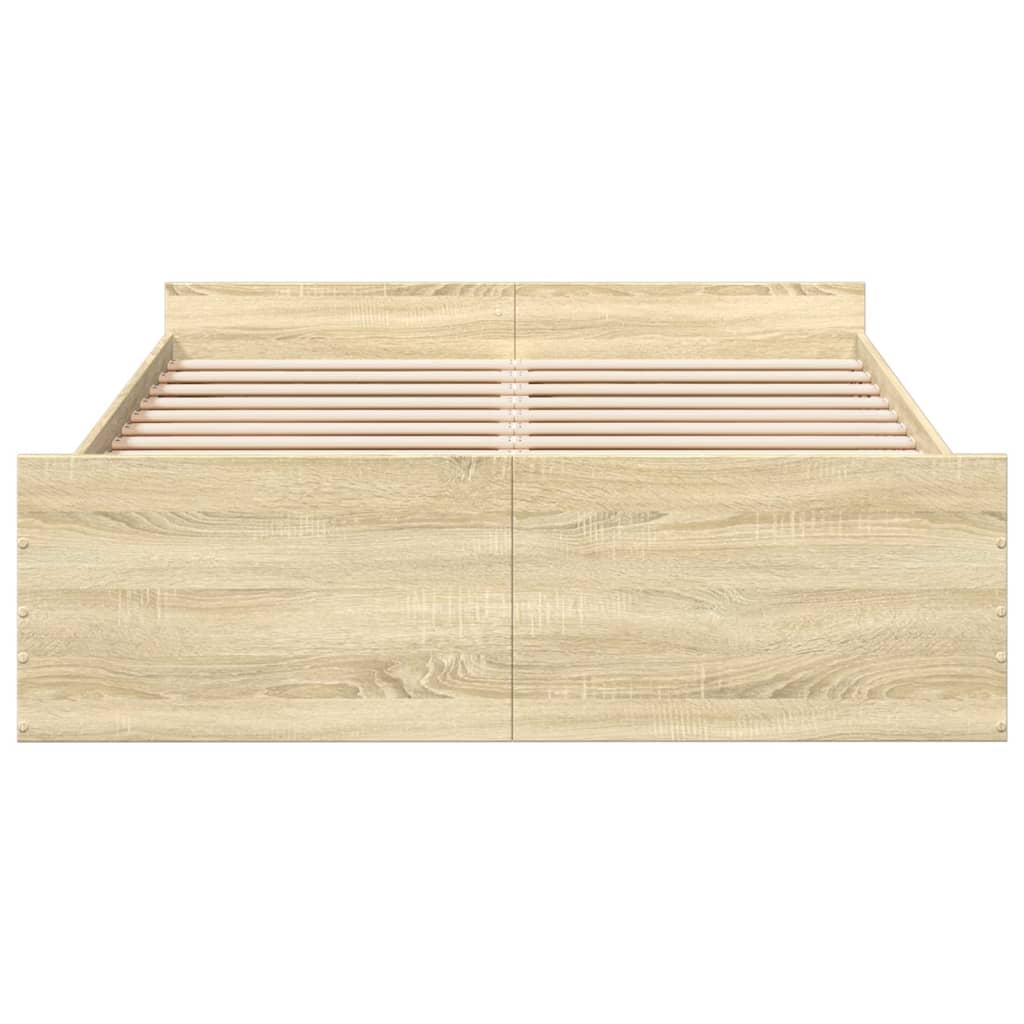 vidaXL Bed Frame with Drawers without Mattress Sonoma Oak 120x200 cm