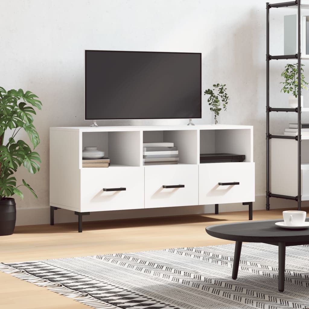 vidaXL TV Cabinet White 102x36x50 cm Engineered Wood