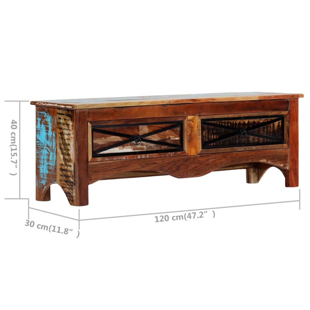 vidaXL TV Cabinet 120x30x40 cm Solid Reclaimed Wood