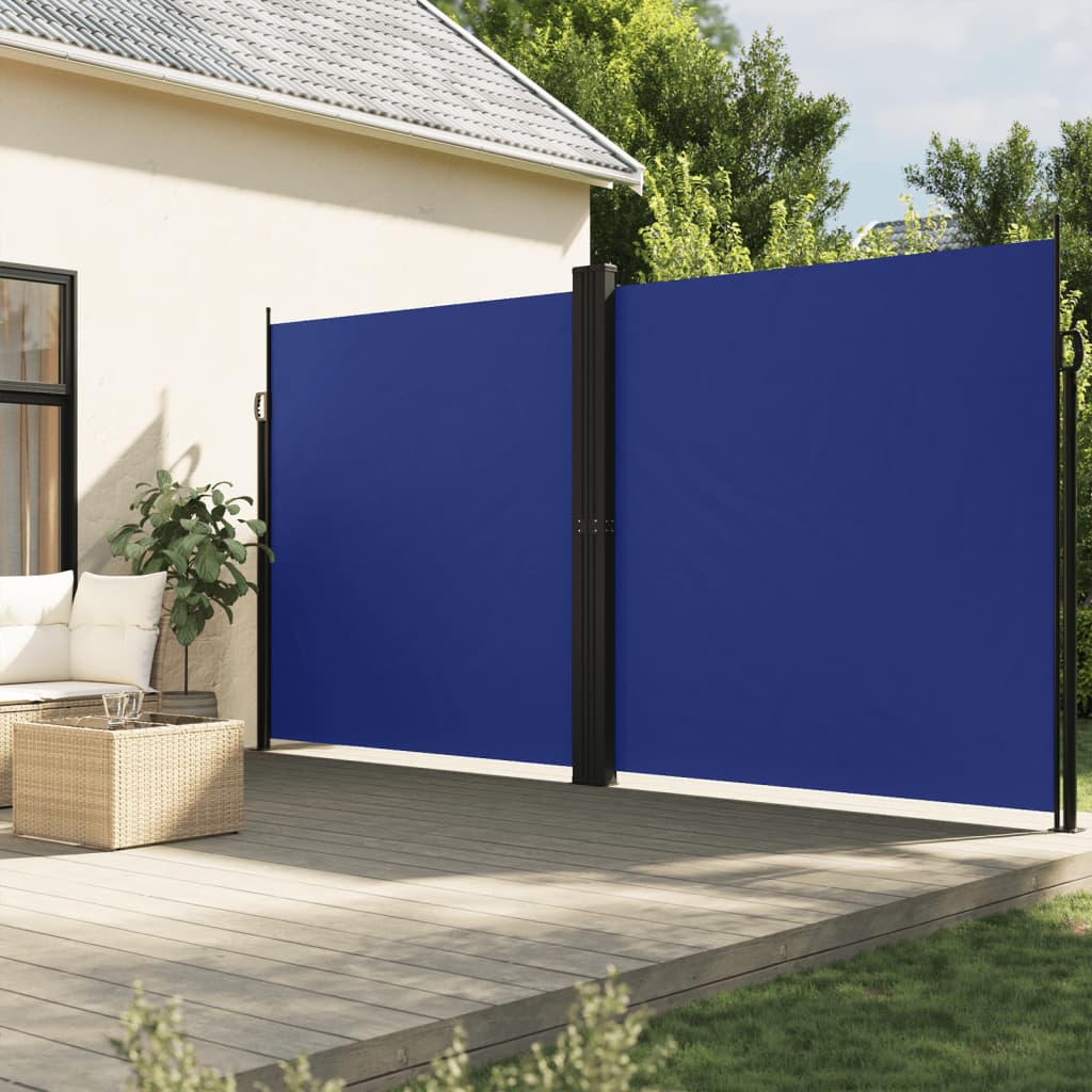 vidaXL Retractable Side Awning Blue 200x1200 cm