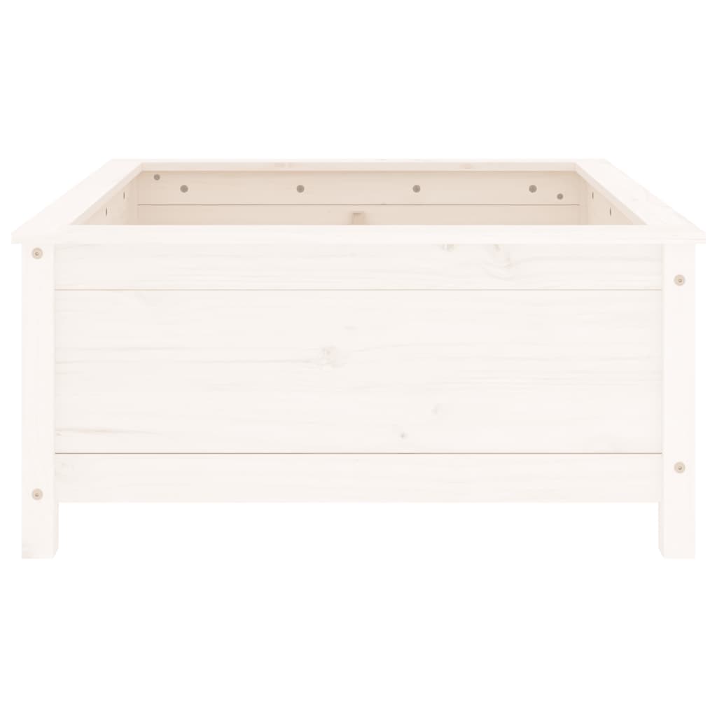 vidaXL Garden Planter White 82.5x82.5x39 cm Solid Wood Pine