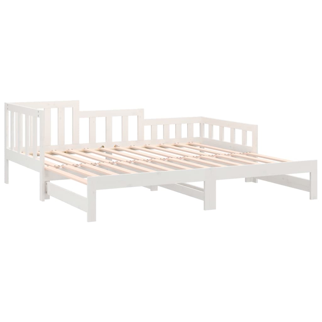 vidaXL Pull-out Day Bed without Mattress White 2x(90x190) cm