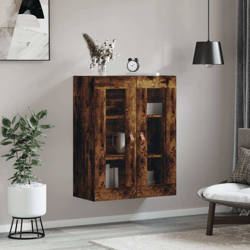 vidaXL Wall Mounted Cabinet Smoked Oak 69.5x34x90 cm