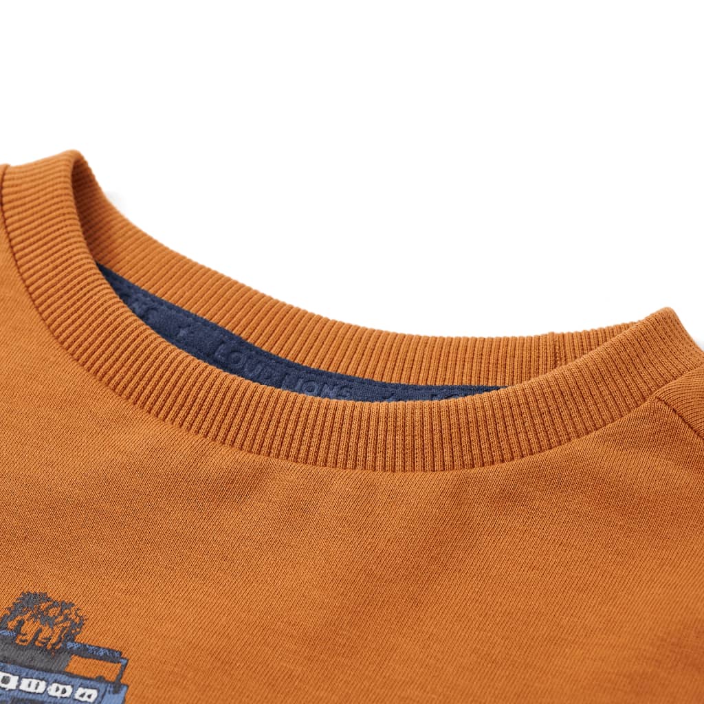 Kids' T-shirt with Long Sleeves Dark Ochre 116