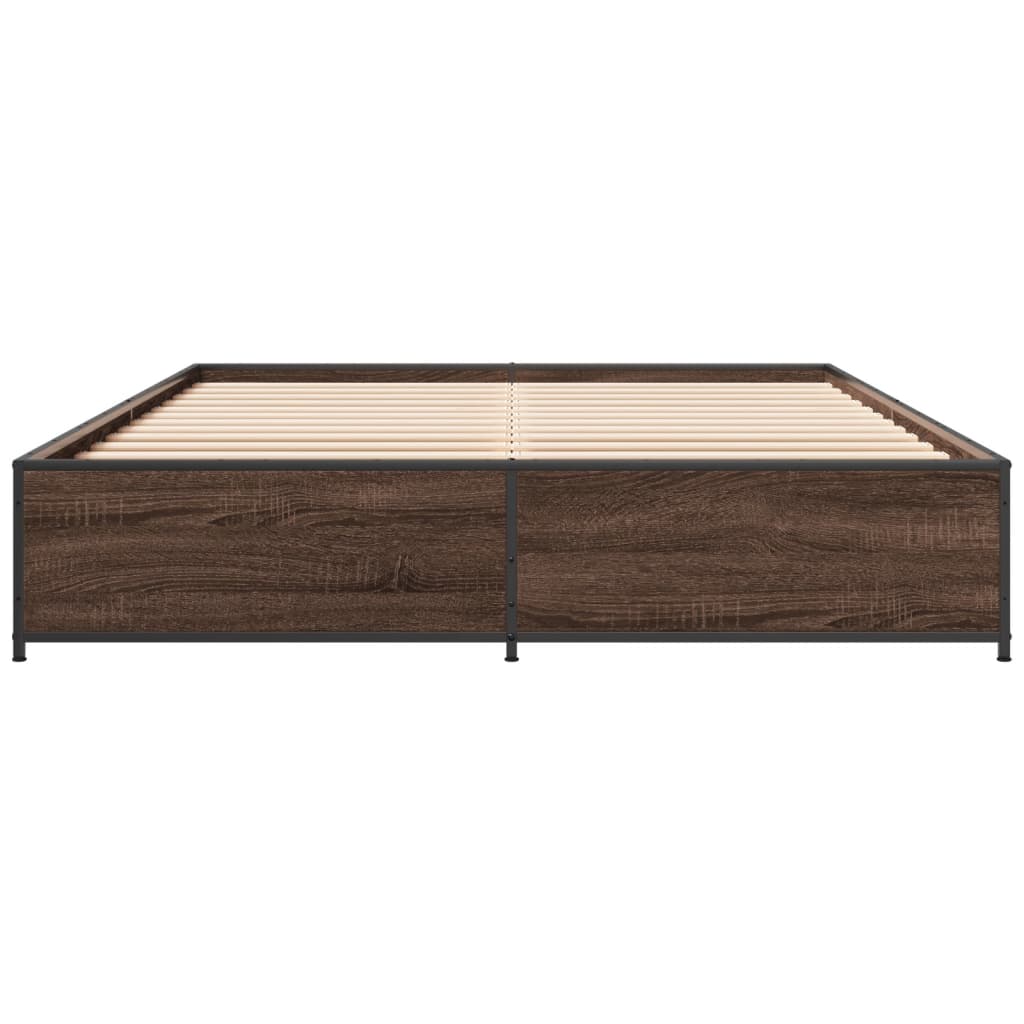 vidaXL Bed Frame without Mattress Brown Oak 150x200 cm King Size