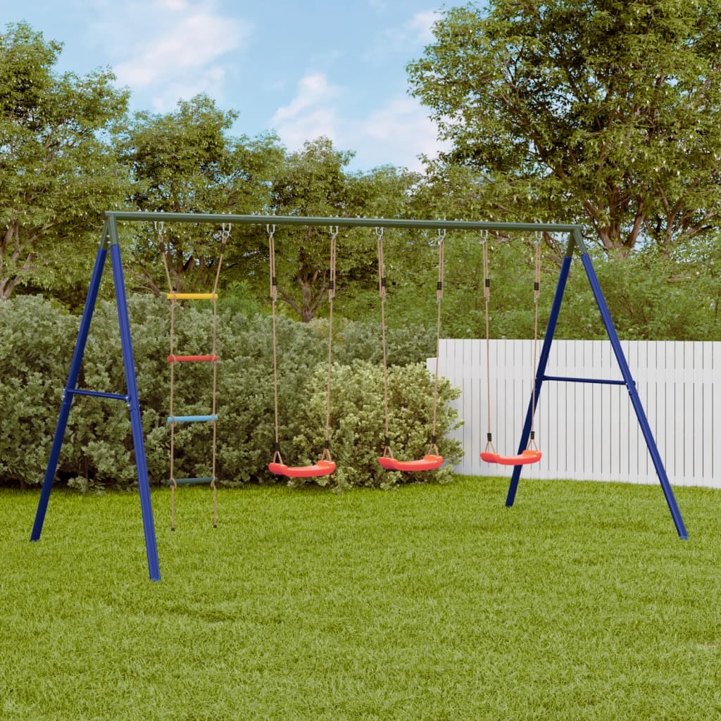 vidaXL Outdoor Swing Set with Swings and Ladder