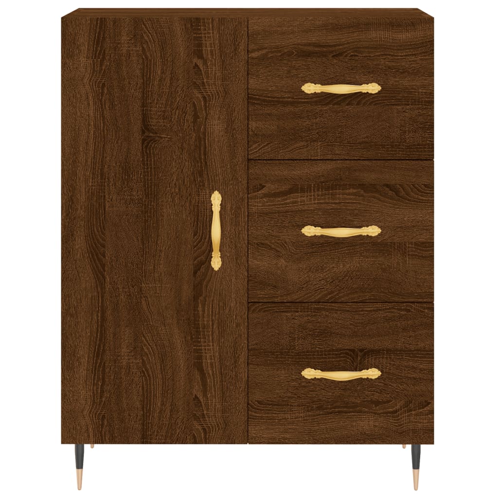 vidaXL Highboard Brown Oak 69.5x34x180 cm Engineered Wood