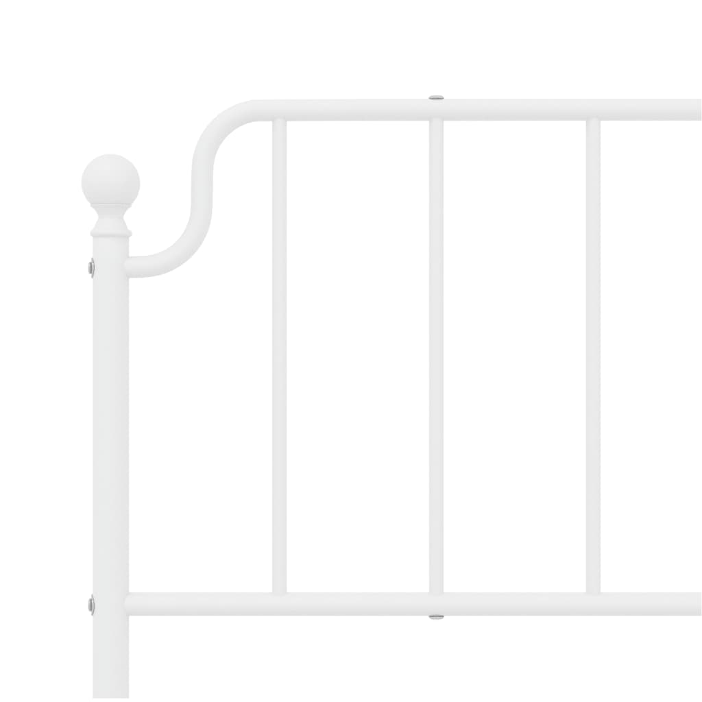 vidaXL Metal Bed Frame without Mattress with Headboard White 183x213 cm