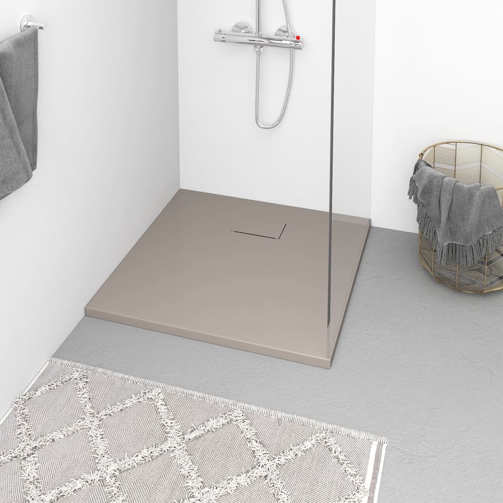 vidaXL Shower Base Tray SMC Brown 90x90 cm