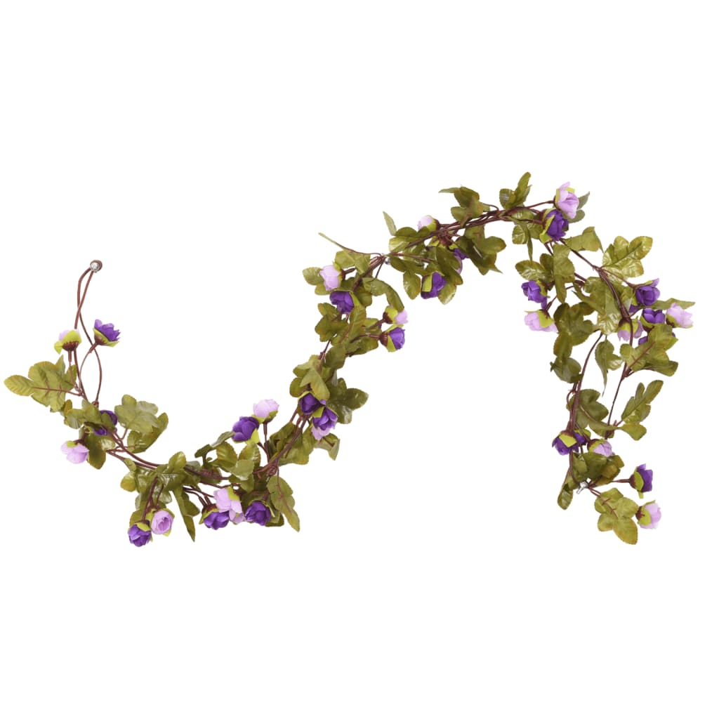 vidaXL Christmas Flower Garlands 6 pcs Light Purple 215 cm