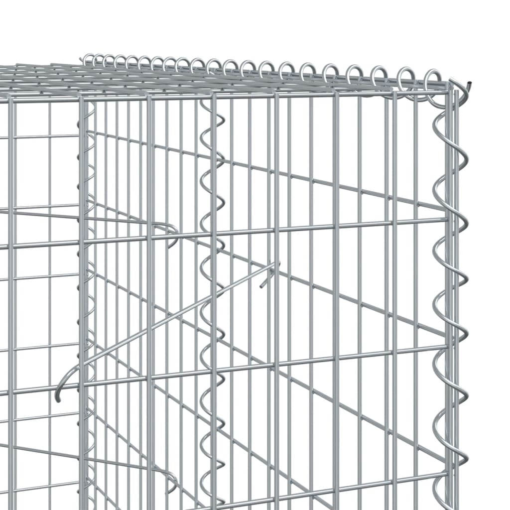 vidaXL Gabion Basket with Cover 950x100x200 cm Galvanised Iron