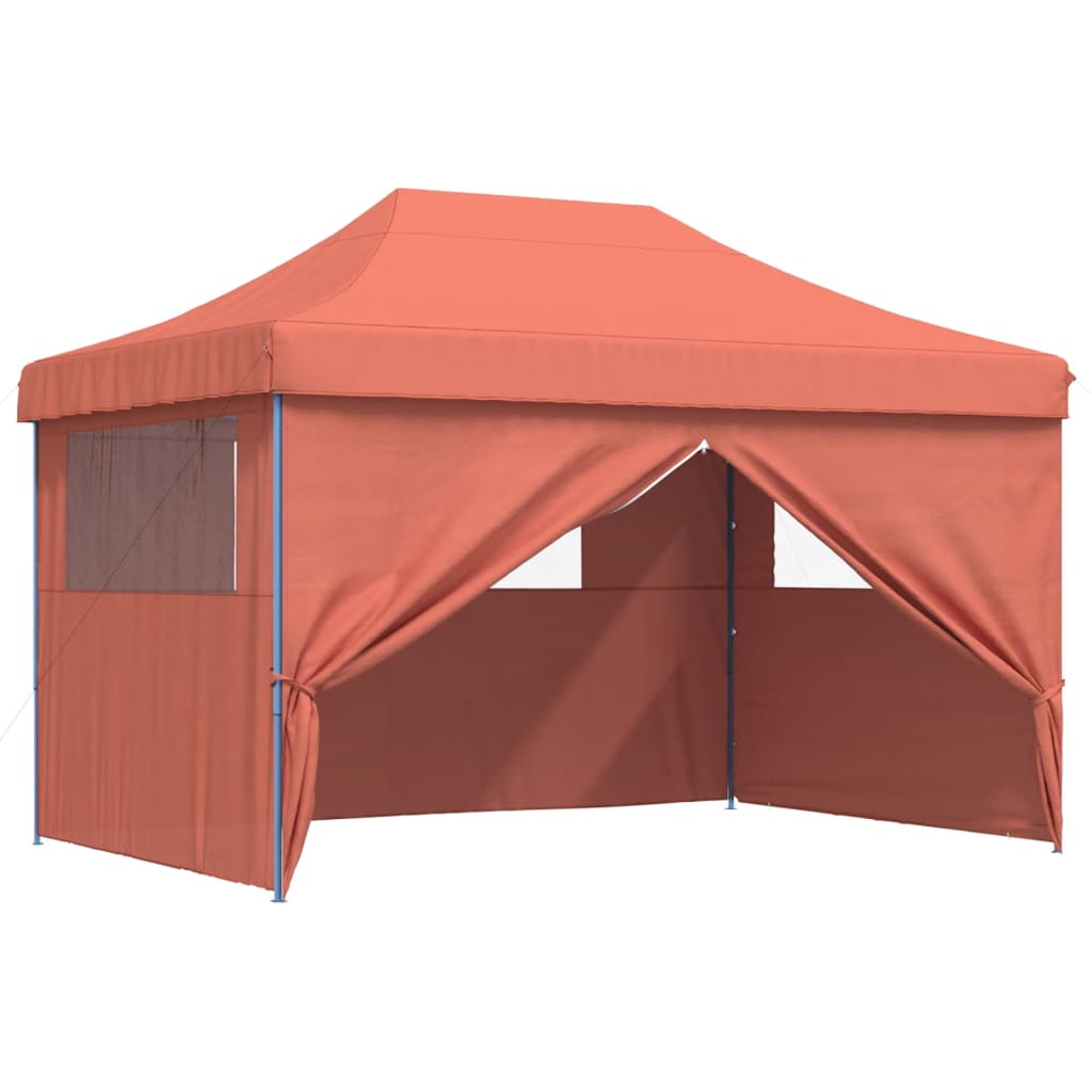 vidaXL Foldable Party Tent Pop-Up with 4 Sidewalls Terracotta