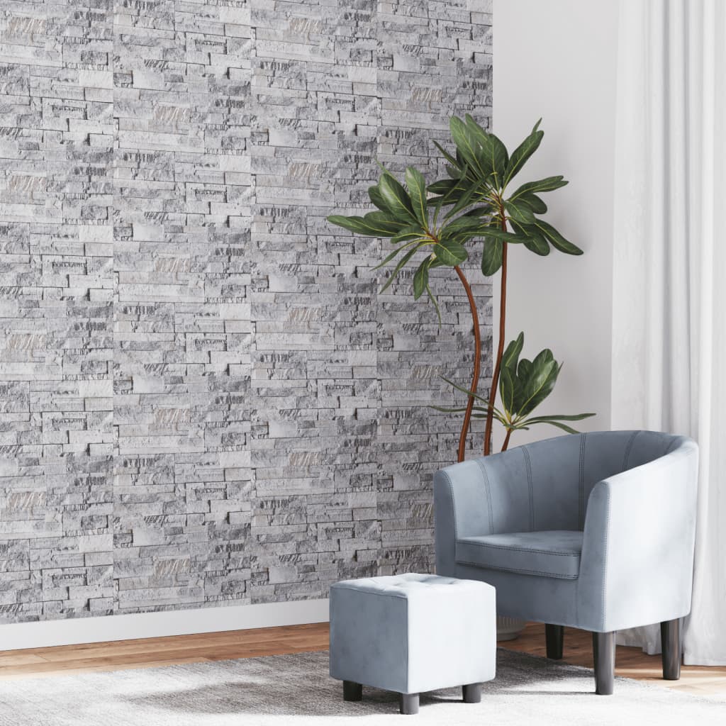 vidaXL Wallpaper 3D Stone Look Grey and Brown 10x0.53 m Non-woven