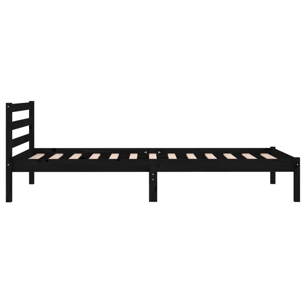 vidaXL Bed Frame without Mattress Solid Wood Pine 90x200 cm Black