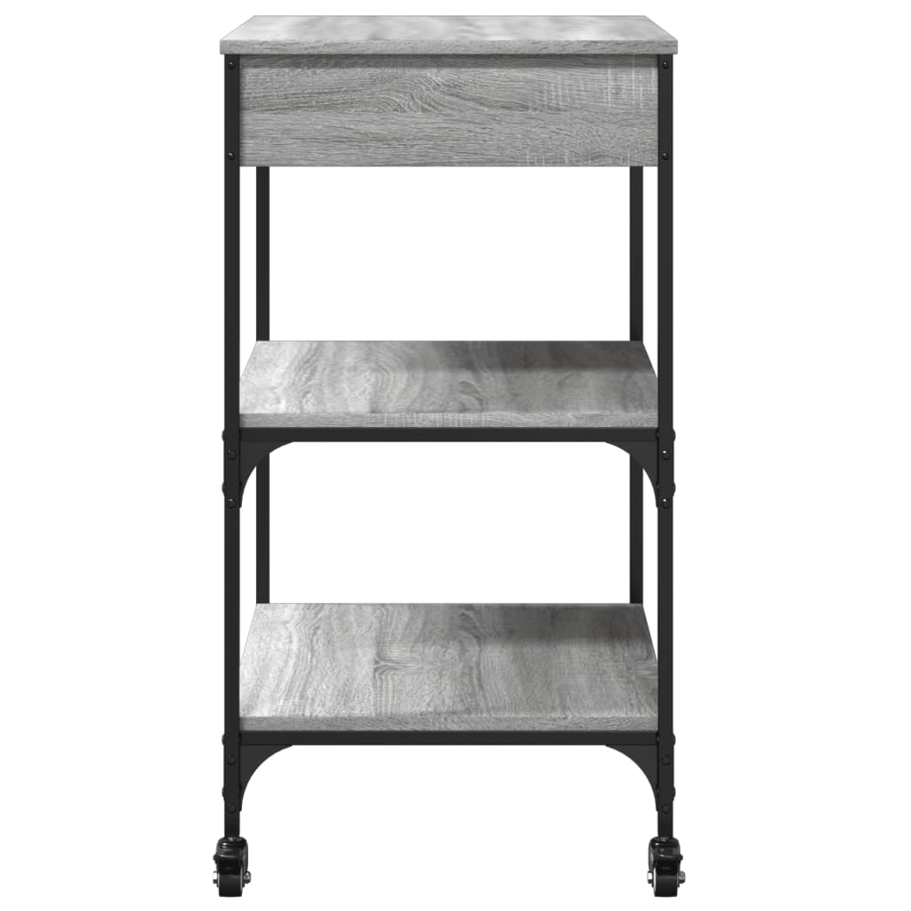 vidaXL Kitchen Trolley Grey Sonoma 60x48x89.5 cm Engineered Wood