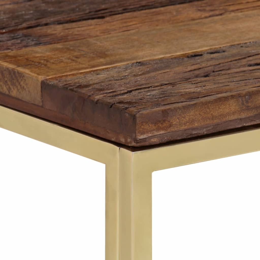 vidaXL Console Table Gold Stainless Steel and Solid Wood Sleeper