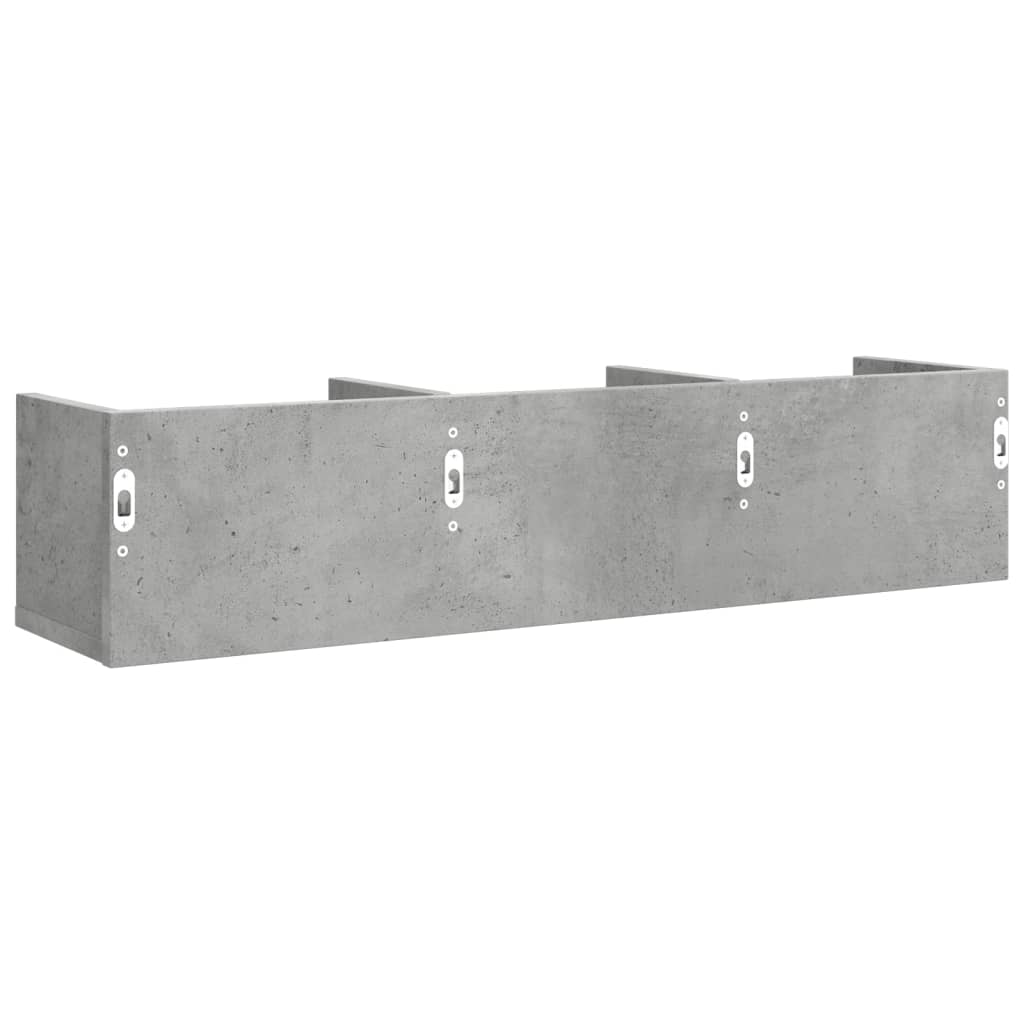 vidaXL Wall Cabinets 2 pcs Concrete Grey 75x18x16.5 cm Engineered Wood