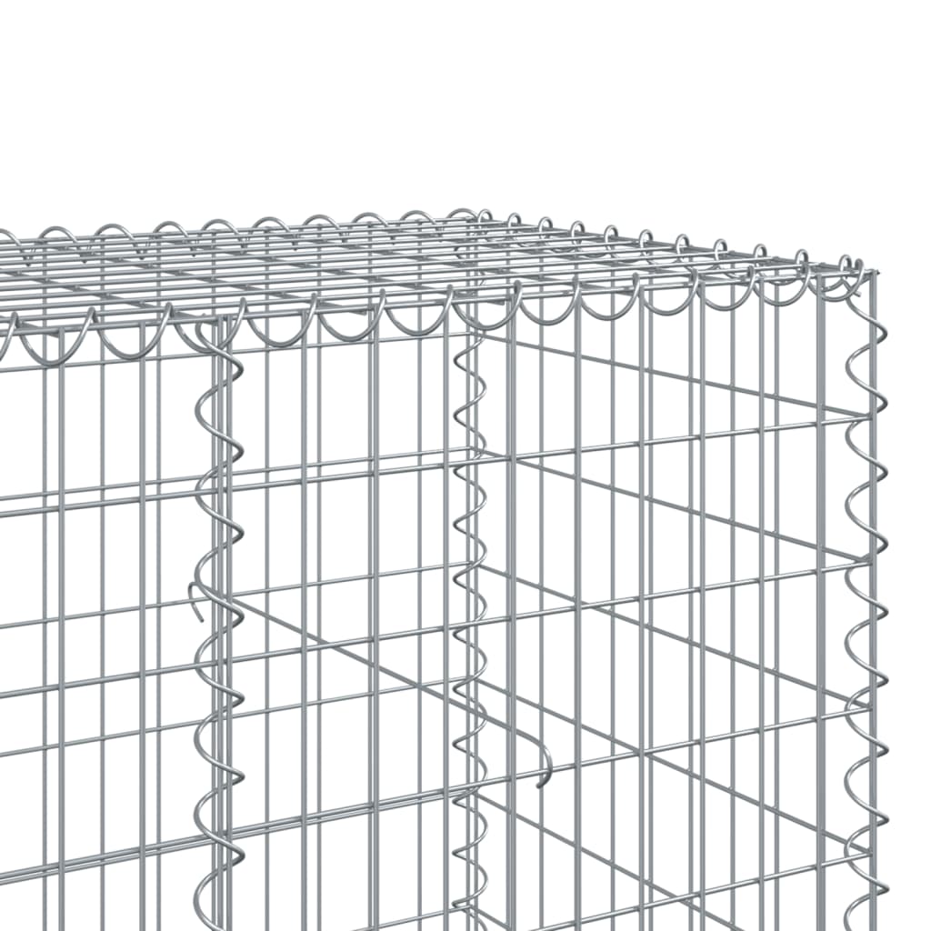 vidaXL Gabion Basket with Cover 150x100x100 cm Galvanised Iron