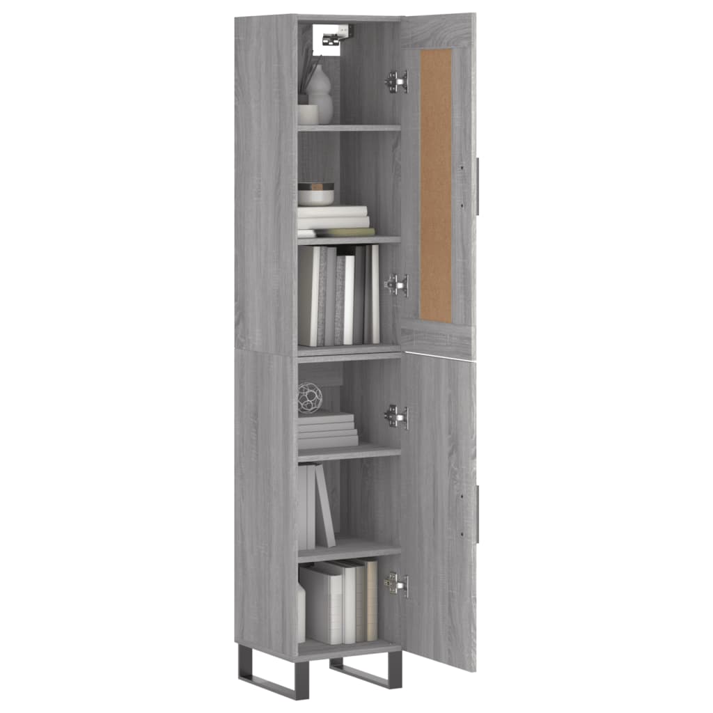 vidaXL Highboard Grey Sonoma 34.5x34x180 cm Engineered Wood