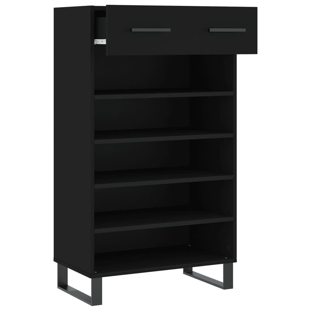 vidaXL Shoe Cabinet Black 60x35x105 cm Engineered Wood