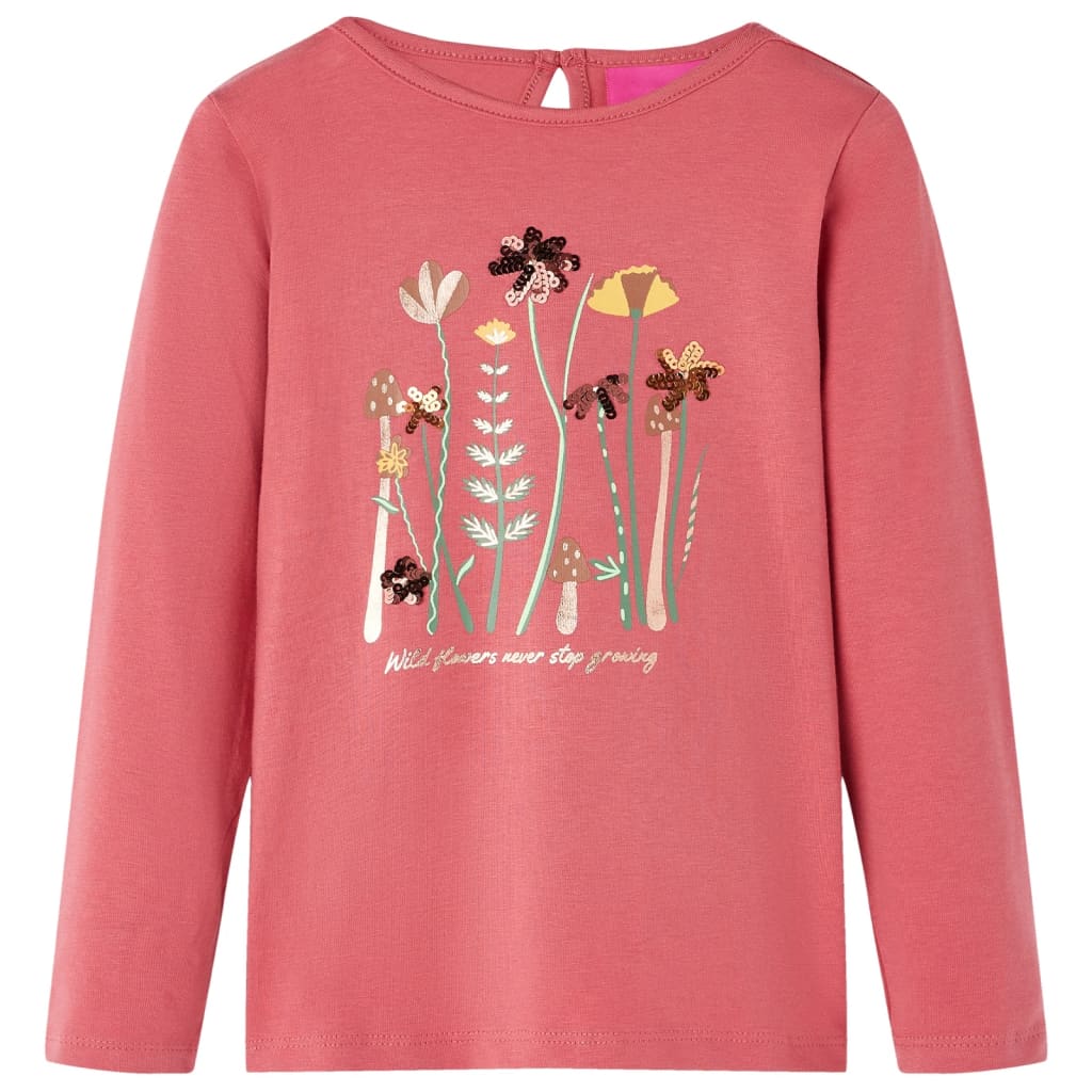 Kids' T-shirt with Long Sleeves Old Pink 140