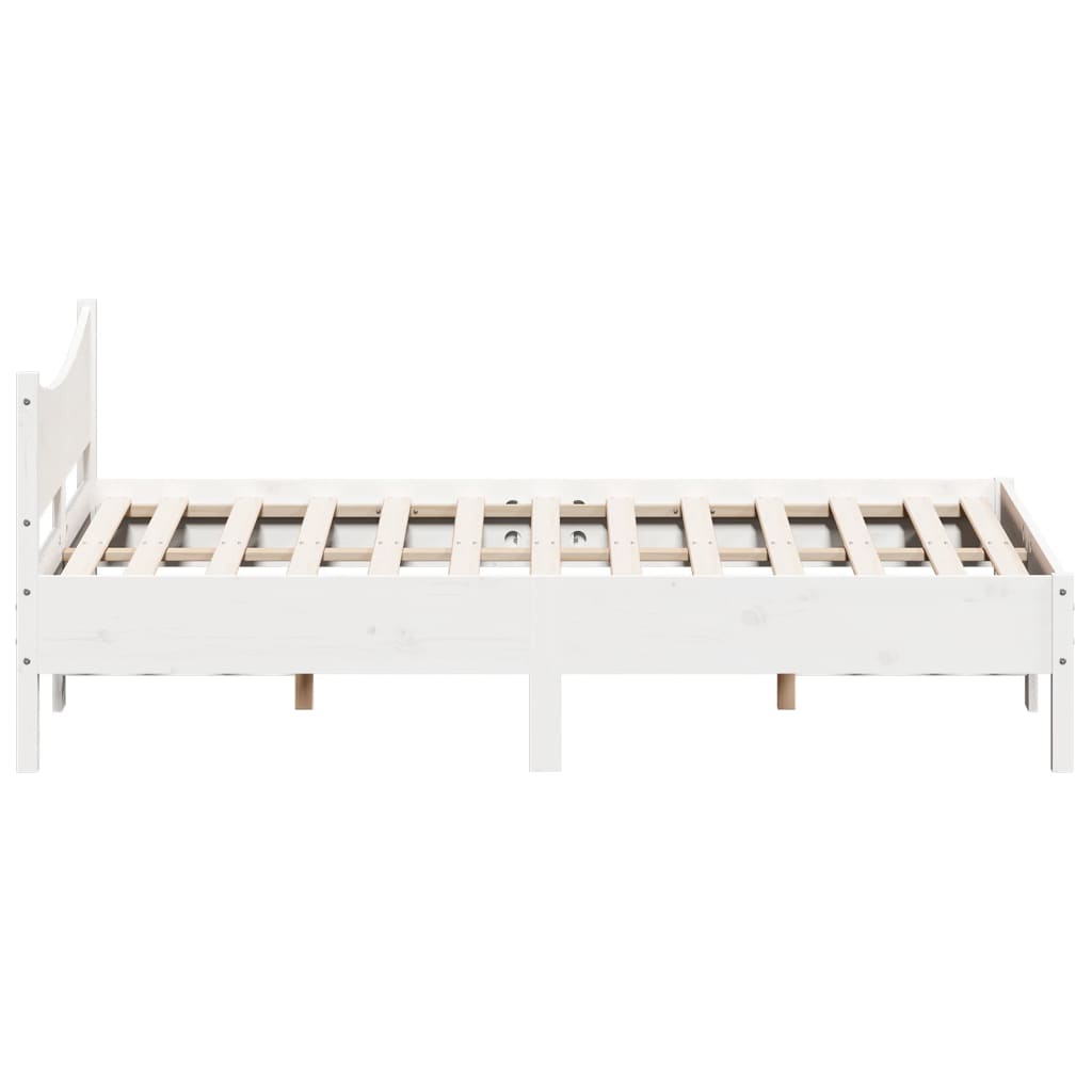 vidaXL Bed Frame without Mattress White 120x190 cm Small Double Solid Wood Pine