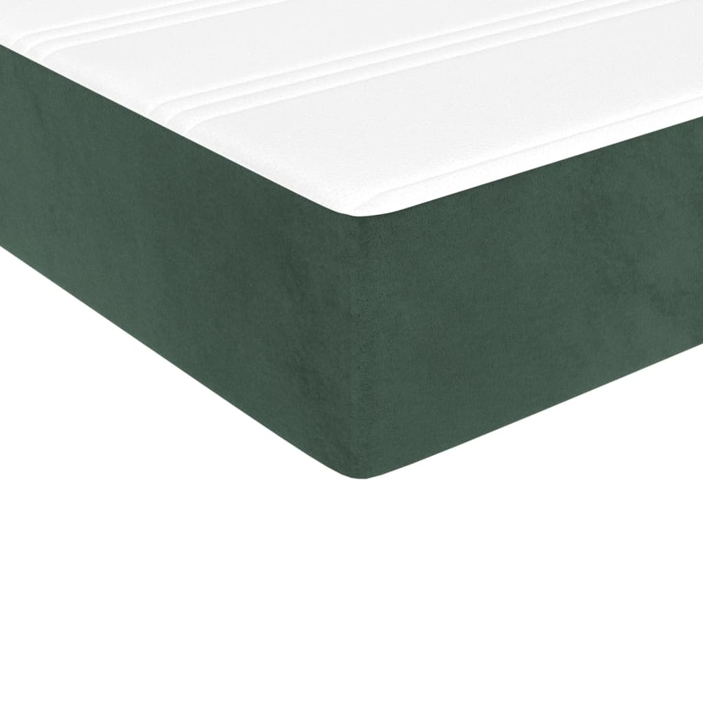 vidaXL Pocket Spring Bed Mattress Dark Green 90x190x20 cm Velvet