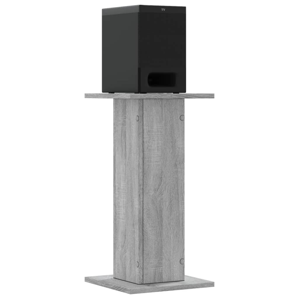 vidaXL Speaker Stands 2 pcs Grey Sonoma 30x30x60 cm Engineered Wood