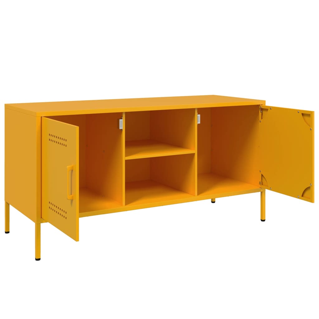 vidaXL TV Cabinet Mustard Yellow 100.5x39x50.5 cm Steel