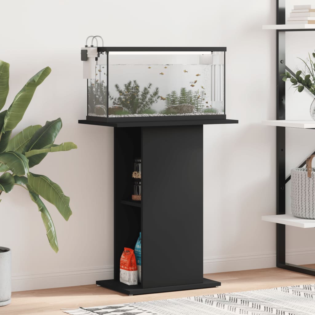 vidaXL Aquarium Stand Black 60.5x36x72.5 cm Engineered Wood