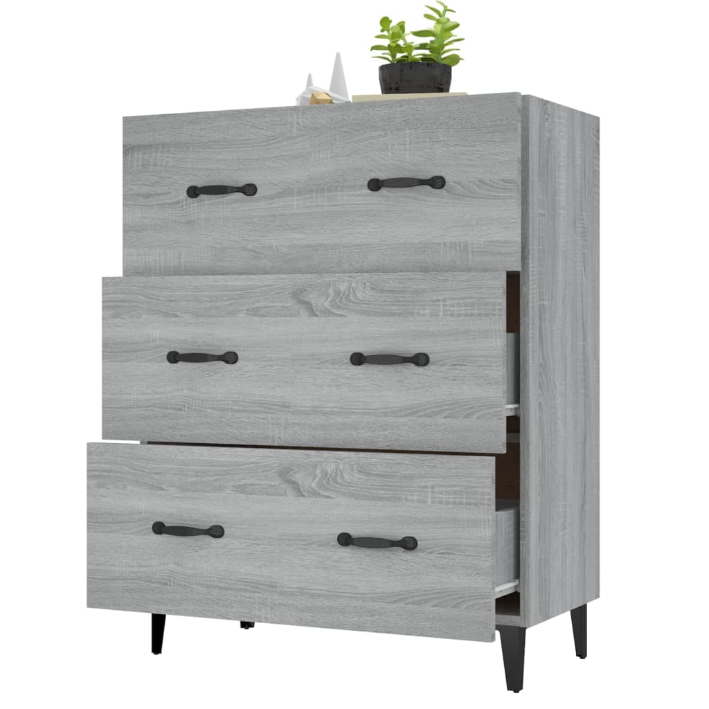 vidaXL Sideboard Grey Sonoma 69.5x34x90 cm Engineered Wood