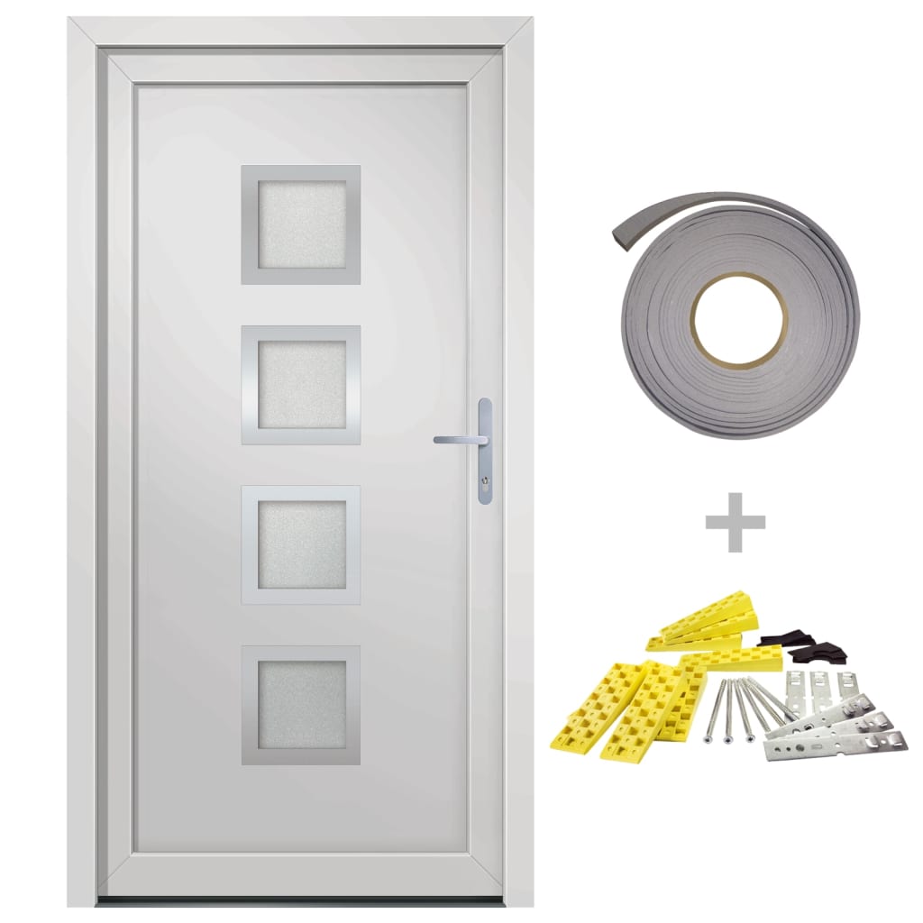 vidaXL Front Door White 98x200 cm PVC