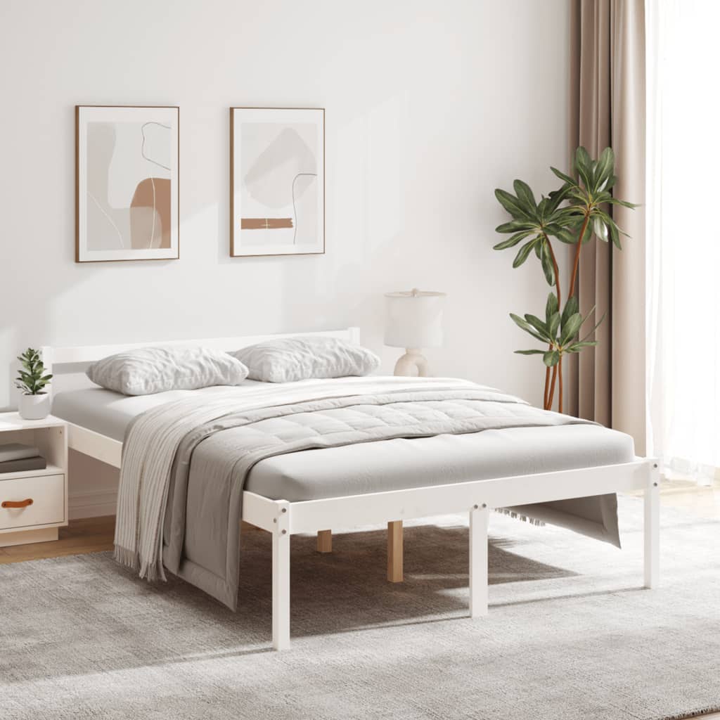 vidaXL Senior Bed without Mattress White 120x200 cm Solid Wood Pine