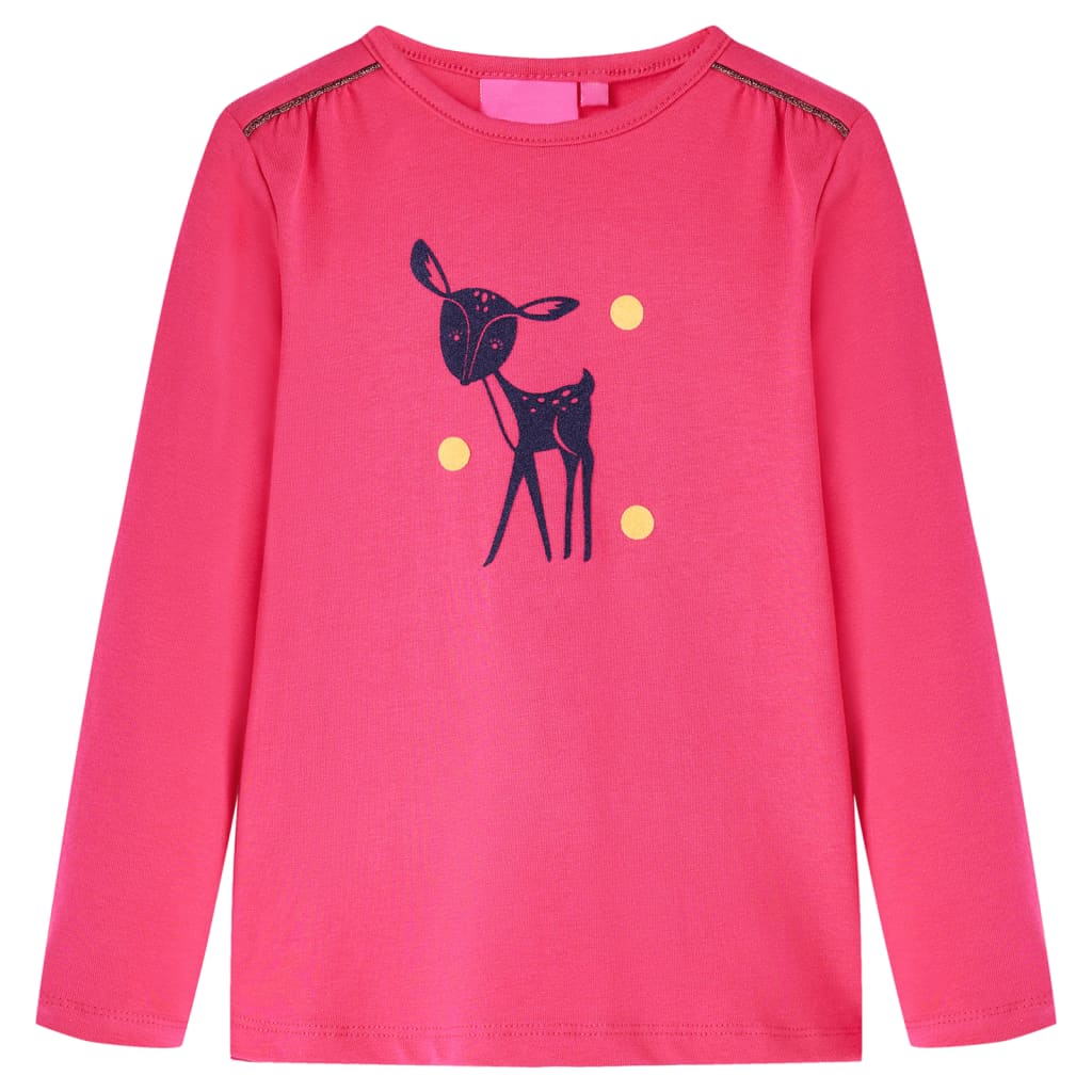 Kids' T-shirt with Long Sleeves Bright Pink 116