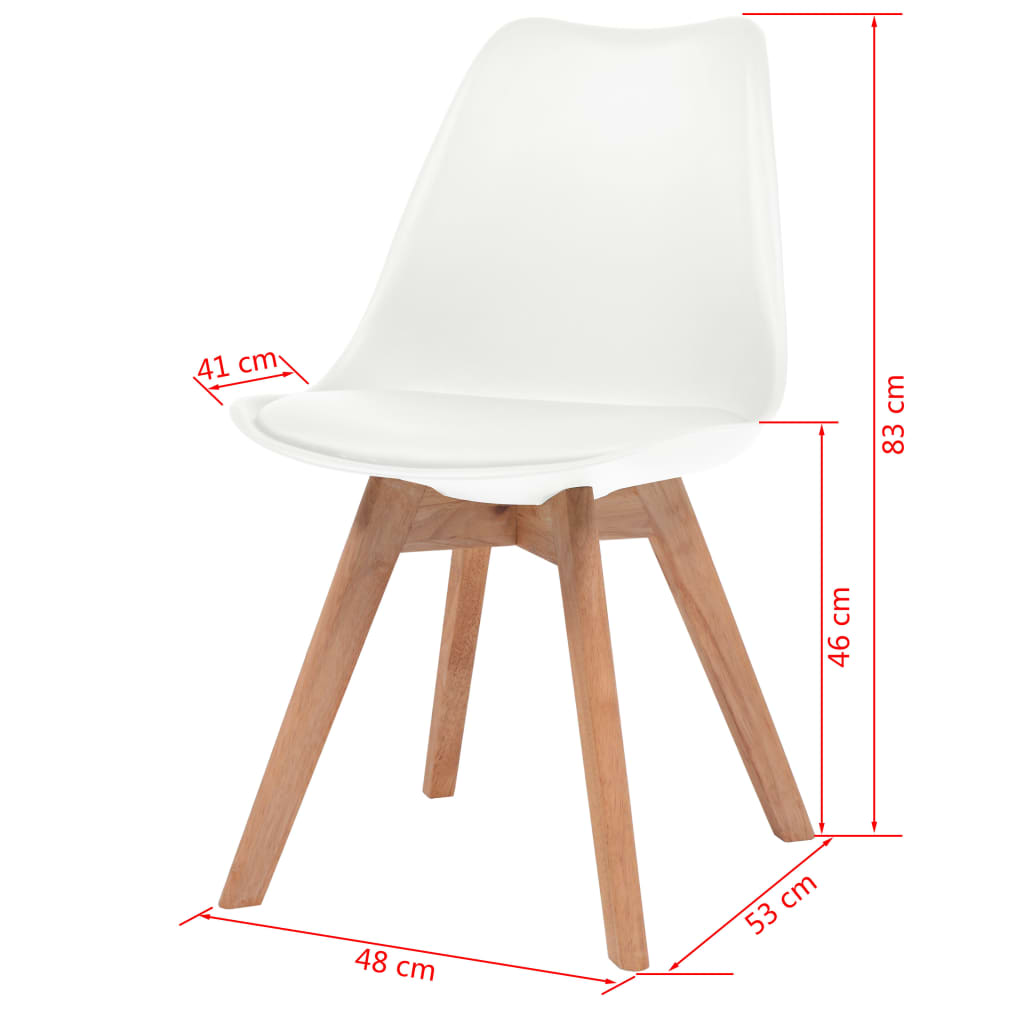 vidaXL Dining Chairs 2 pcs White Plastic